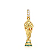 14K Plated World in Gold Cup Pendant