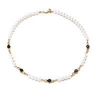 7mm Black Beads Pearl Chain