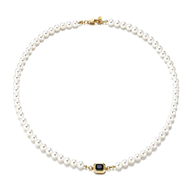 7mm Black Stone Pearl Chain