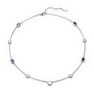 White Gold Plated Thin Emerald Iced Motif Bracelet