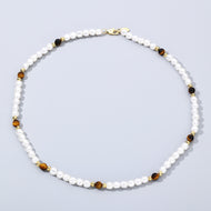 8mm Amber Round Pearl Chain