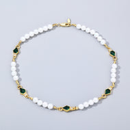 7mm Emerald Beads Pearl Chain