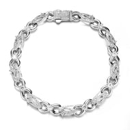 White Gold Plated Iced GC Logo Bracelet