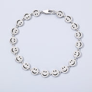 7mm White Gold Plated Iced Smile Bracelet