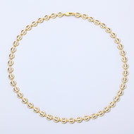 7mm 14K Gold Plated Iced Smile Chain