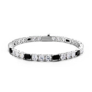 5mm White Gold Plated Radiant Black Tennis Bracelet