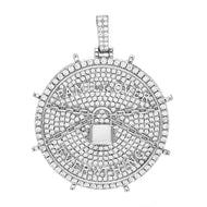 White Gold Plated ''Family Over Everything'' Pendant