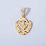 14K Gold Plated Khanda Pendant