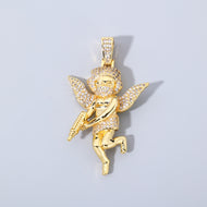14K Gold Plated Criminal Angel Pendant