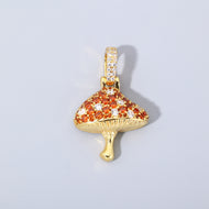 14K Gold Plated Iced Mushroom