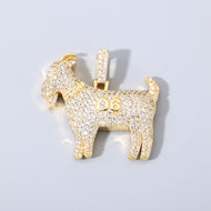 14K Gold Plated Iced ''06'' Ankara Keçisi Pendant