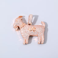 Rose Gold Plated Iced ''06'' Ankara Keçisi Pendant