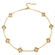 14K Gold Plated Iced Motif Necklace