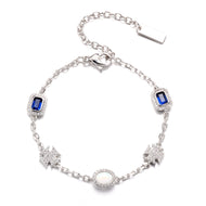 Thin Sapphire Iced Motifs Bracelet
