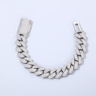 15mm White Gold Plated Cuban Bracelet