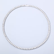 925 Silver 5mm White Gold Plated Tennis Chain