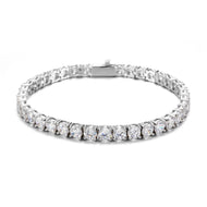 5mm White Gold Plated Tennis Bracelet