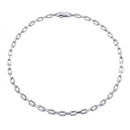 White Gold Plated 6mm Iced Link Chain