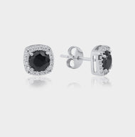 925 Silver Mini Earring 8 Black