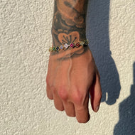 7mm Rainbow Micro Clover Tennis Bracelet