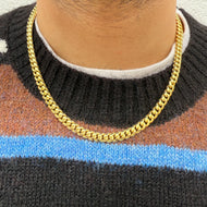 14K Gold Plated 925 Silver 8mm Cuban Chain