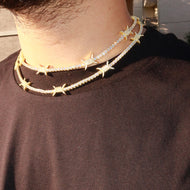 14K Barbed Tennis Chain