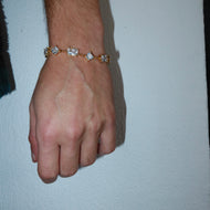 14K Gold Plated Square Emerald Stone Link Bracelet