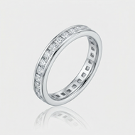 925 Sterling Silver Baguette Thin Band Ring