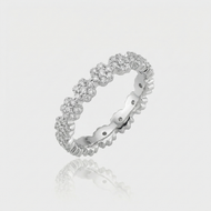 925 Silver Icy Flower Ring