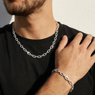 6mm White Gold Plated Link Set