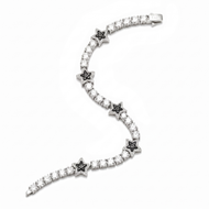 White Gold Plated Multi Color Shape Tennis Bracelet