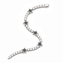 10mm White Gold Plated Black Star Motif Bracelet