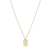 925 Silver Block Tag - Gold 20'' (50cm)