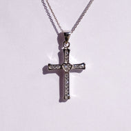 925 Sterling Silver Cross Pendant 3 - 18''(45cm)