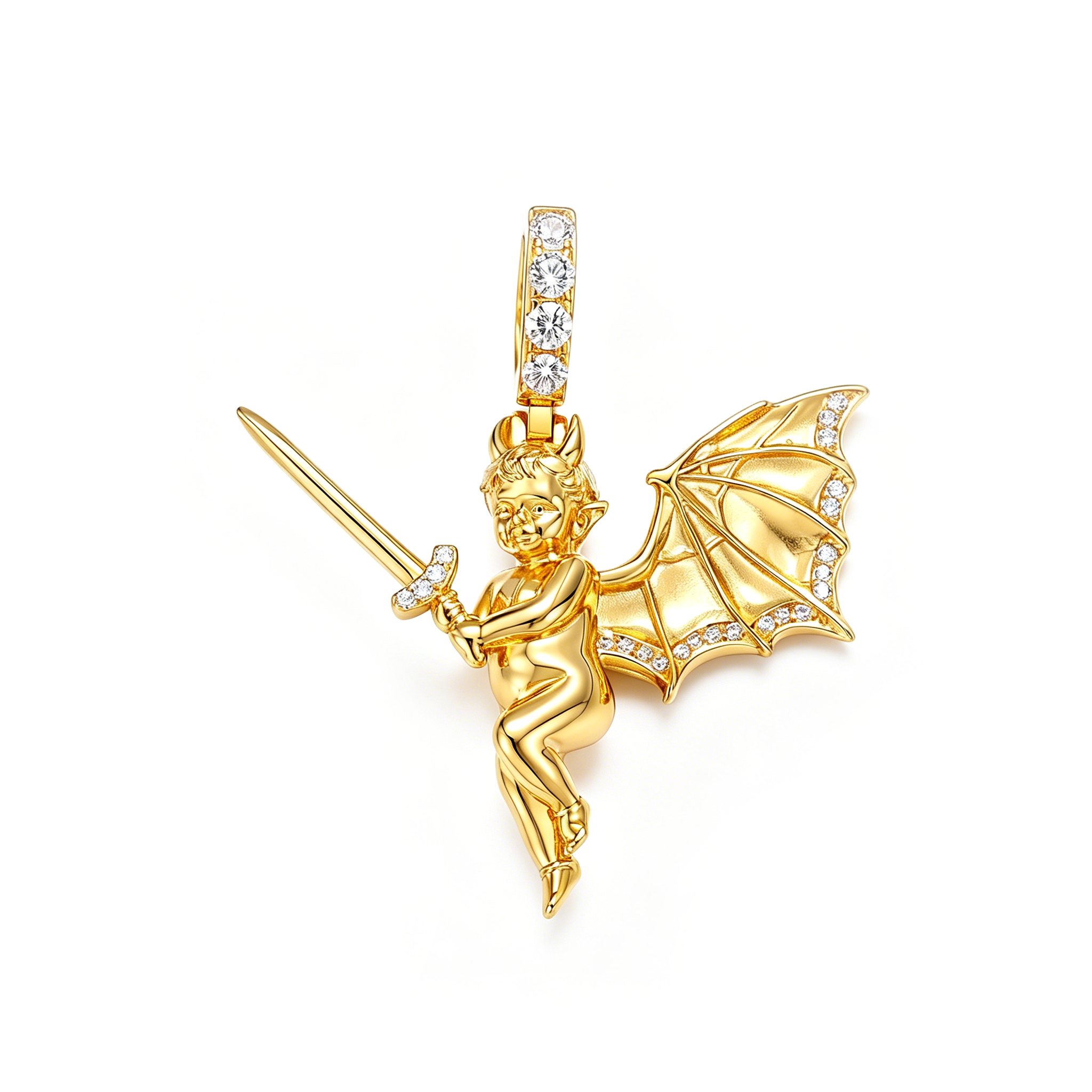 14K Gold Plated Devil Angel