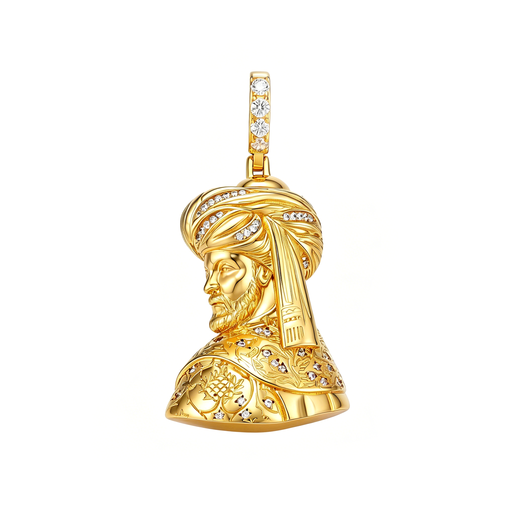 14K Gold Plated ''Fatih Sultan Mehmed'' Pendant
