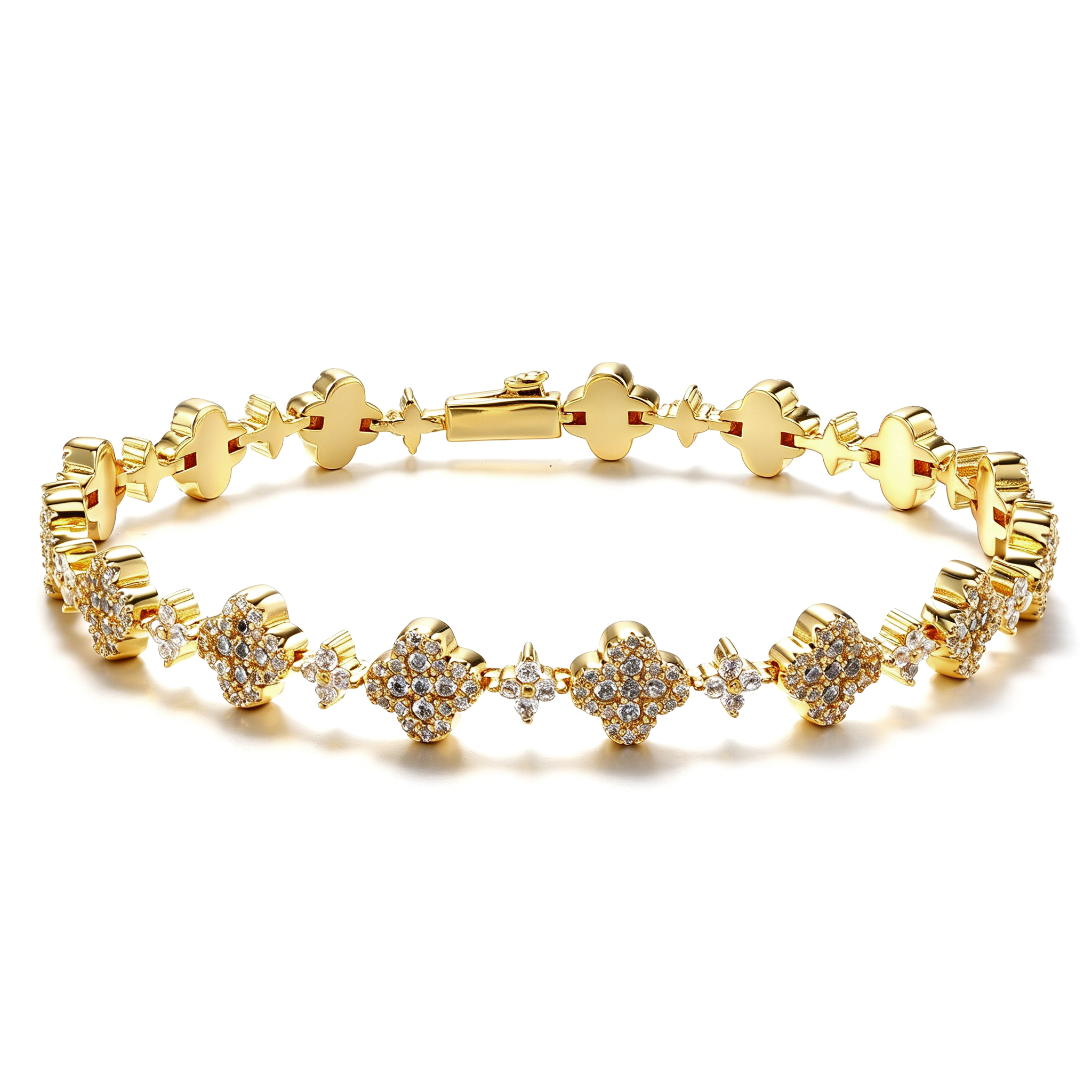 8mm 14K Gold Plated Motifs Bracelet