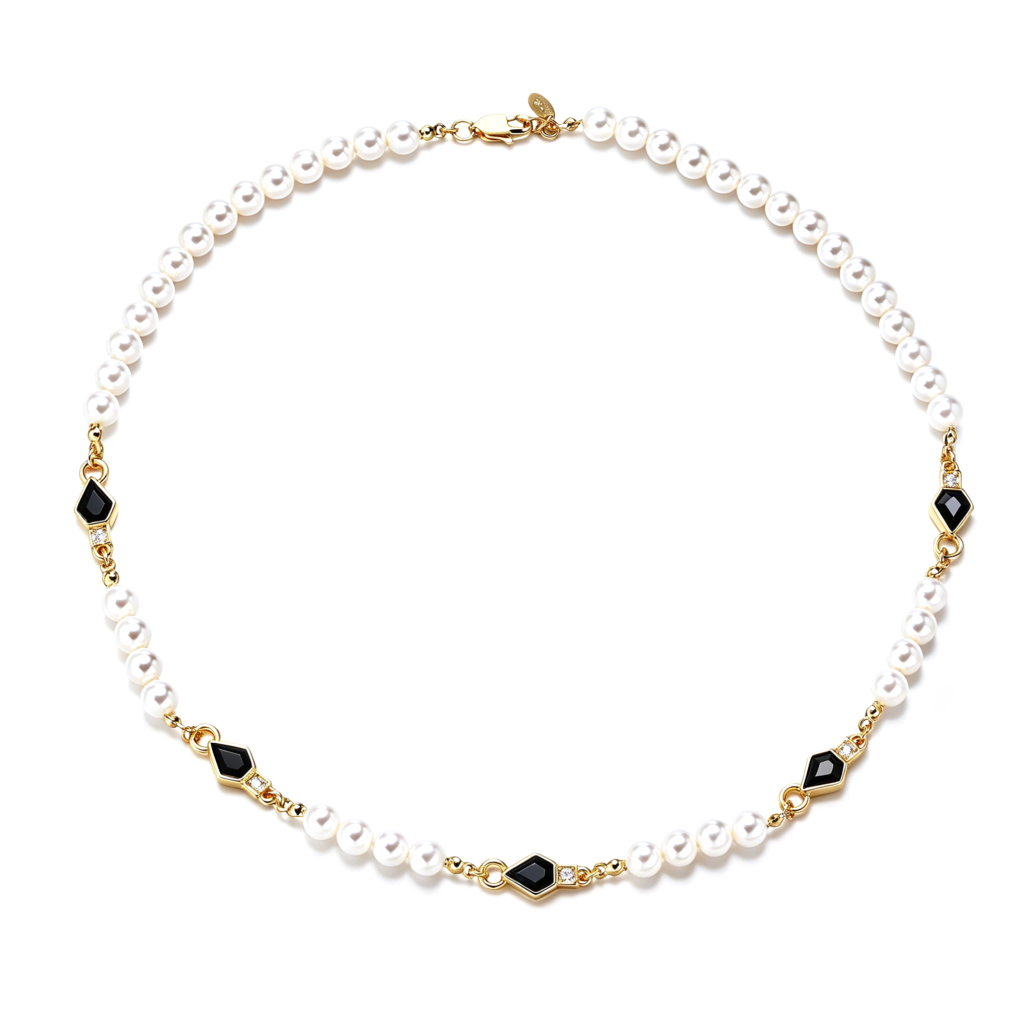 7mm Black Beads Pearl Chain