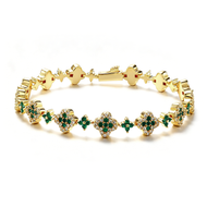White Gold Plated Multi Color Shape Tennis Bracelet