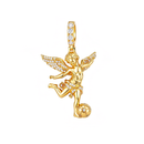 14K Plated Football Angels Pendant