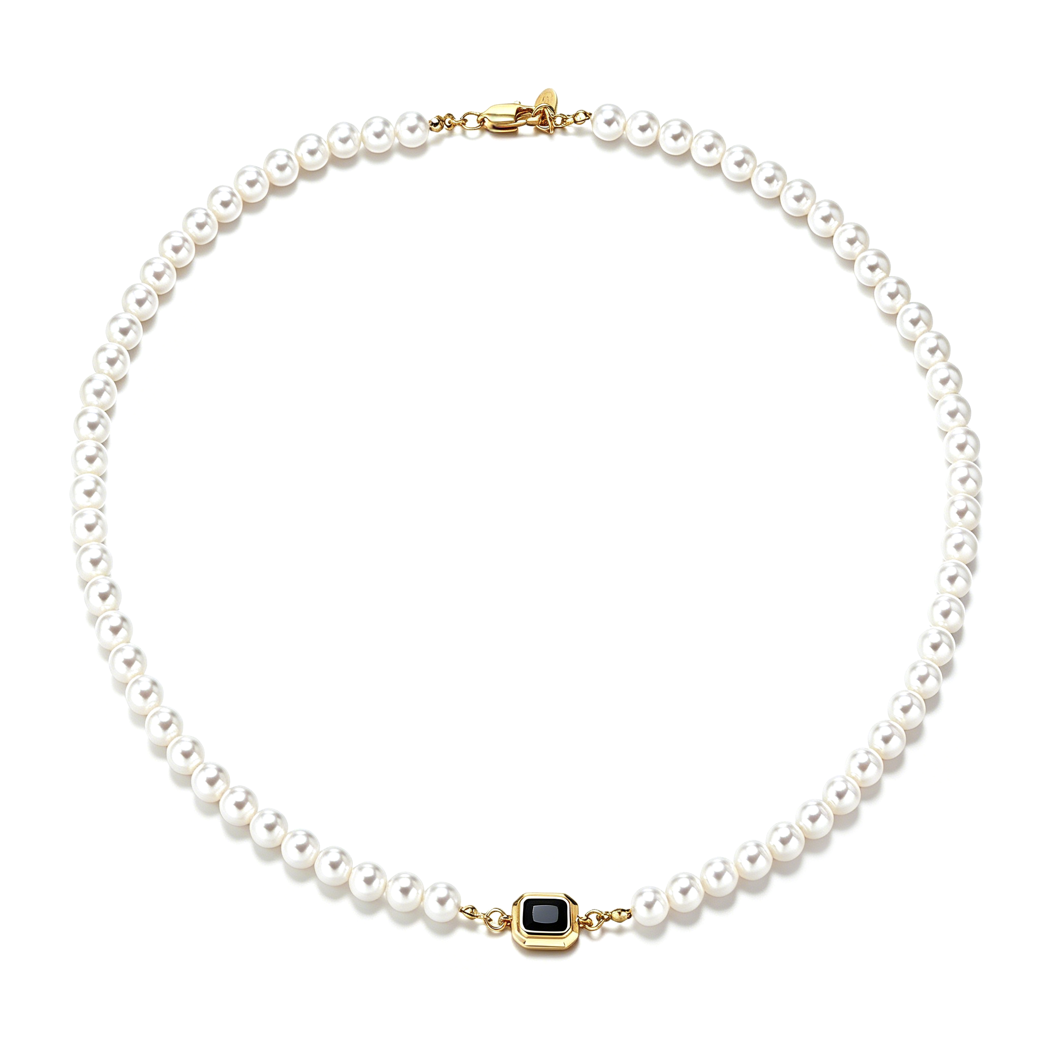 7mm Black Stone Pearl Chain