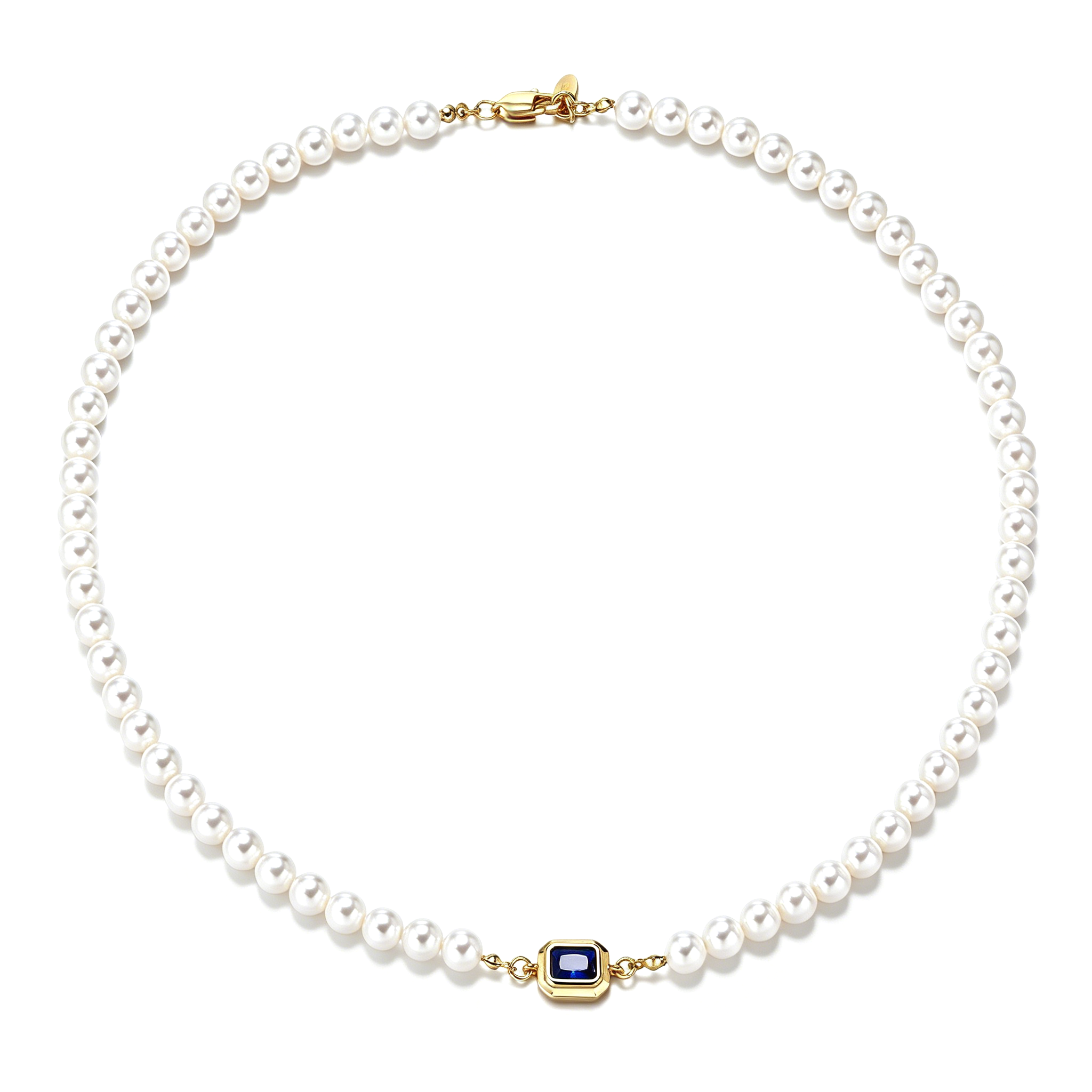 7mm Sapphire Stone Pearl Chain