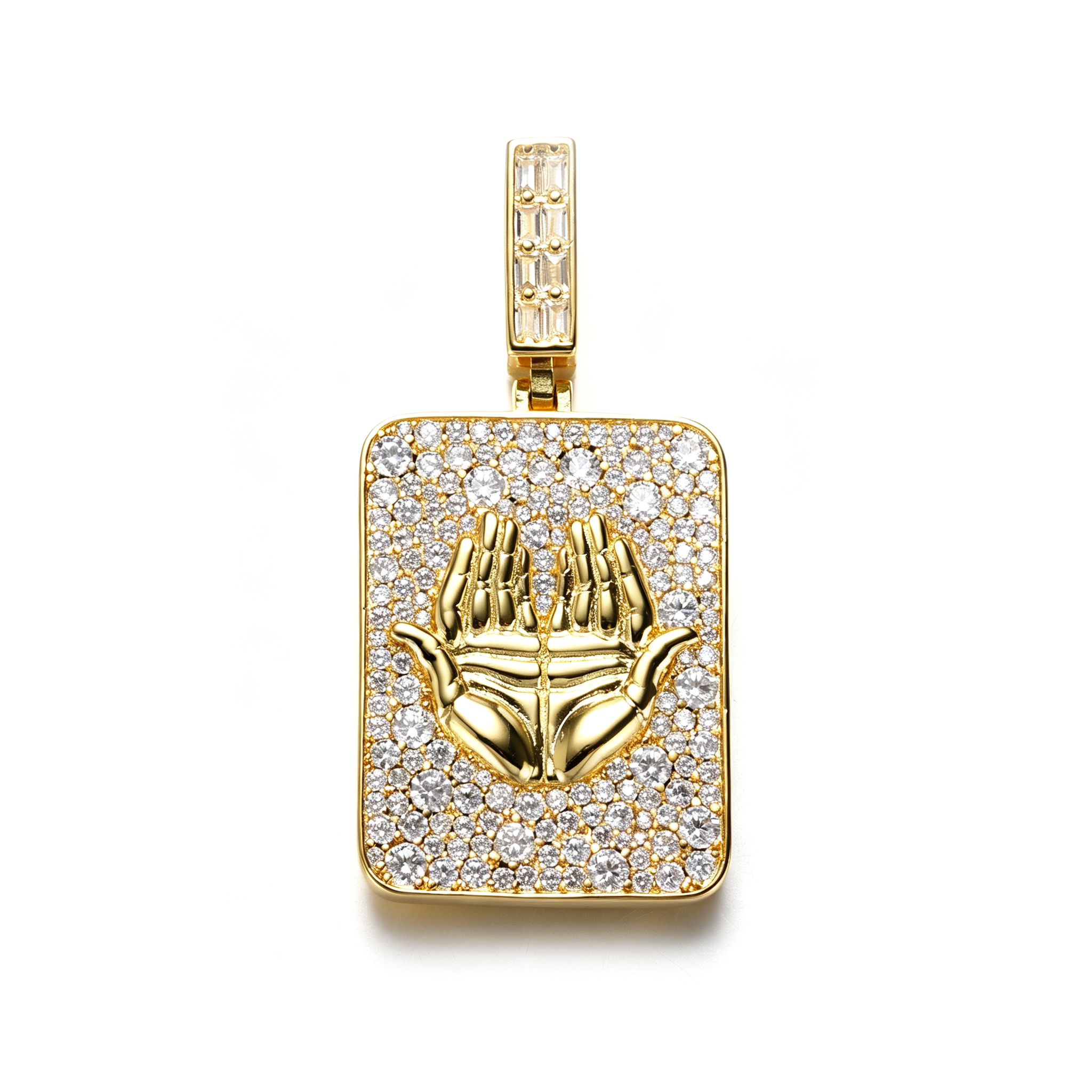 14K Gold Plated Mosaic Setting HMDL Pendant