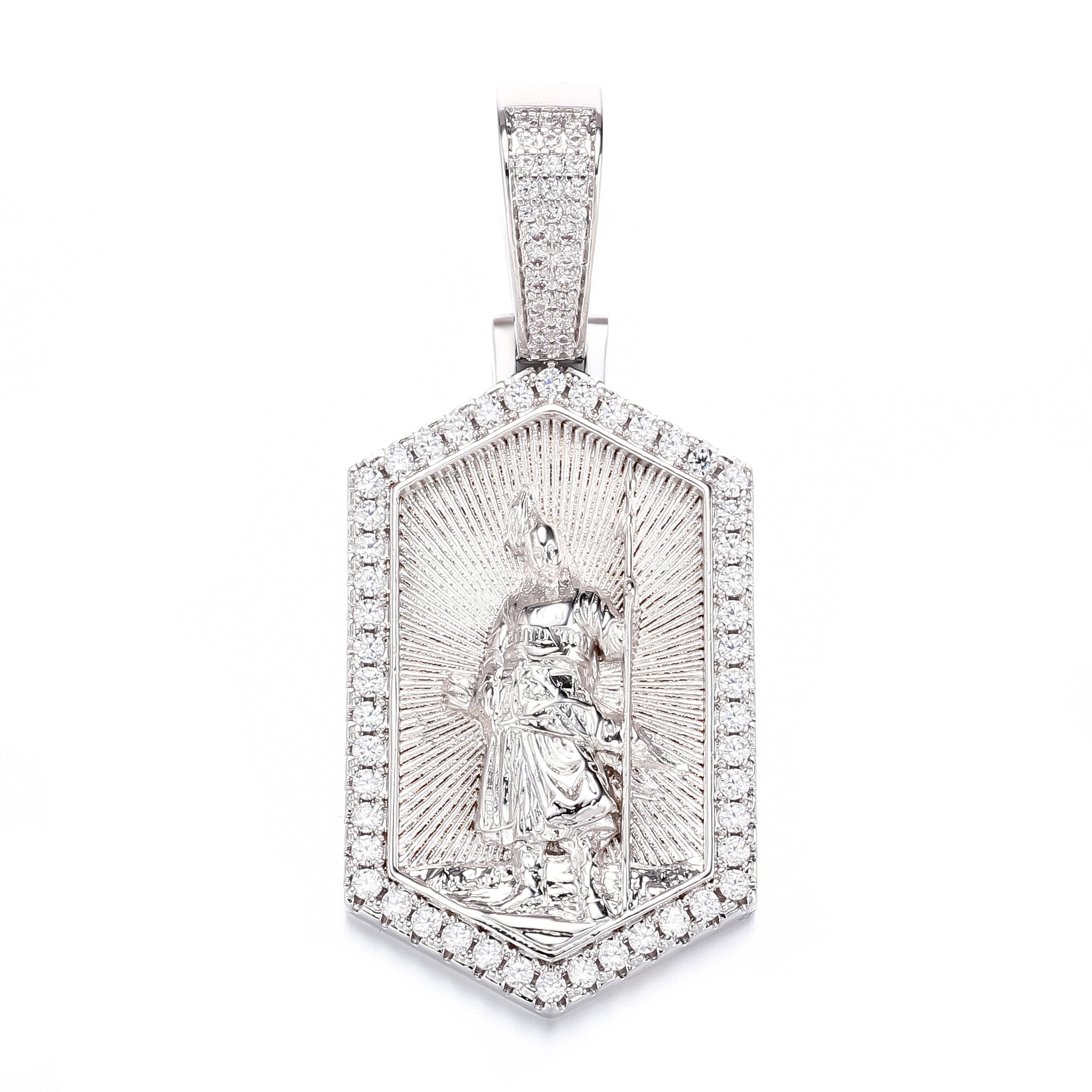 White Gold Plated Kıpchak Soldier Pendant