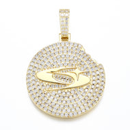 14K Gold Plated GC Logo Bitten Pendant