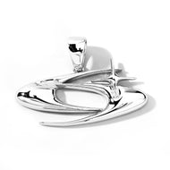 White Gold Plated Big GC Logo Pendant