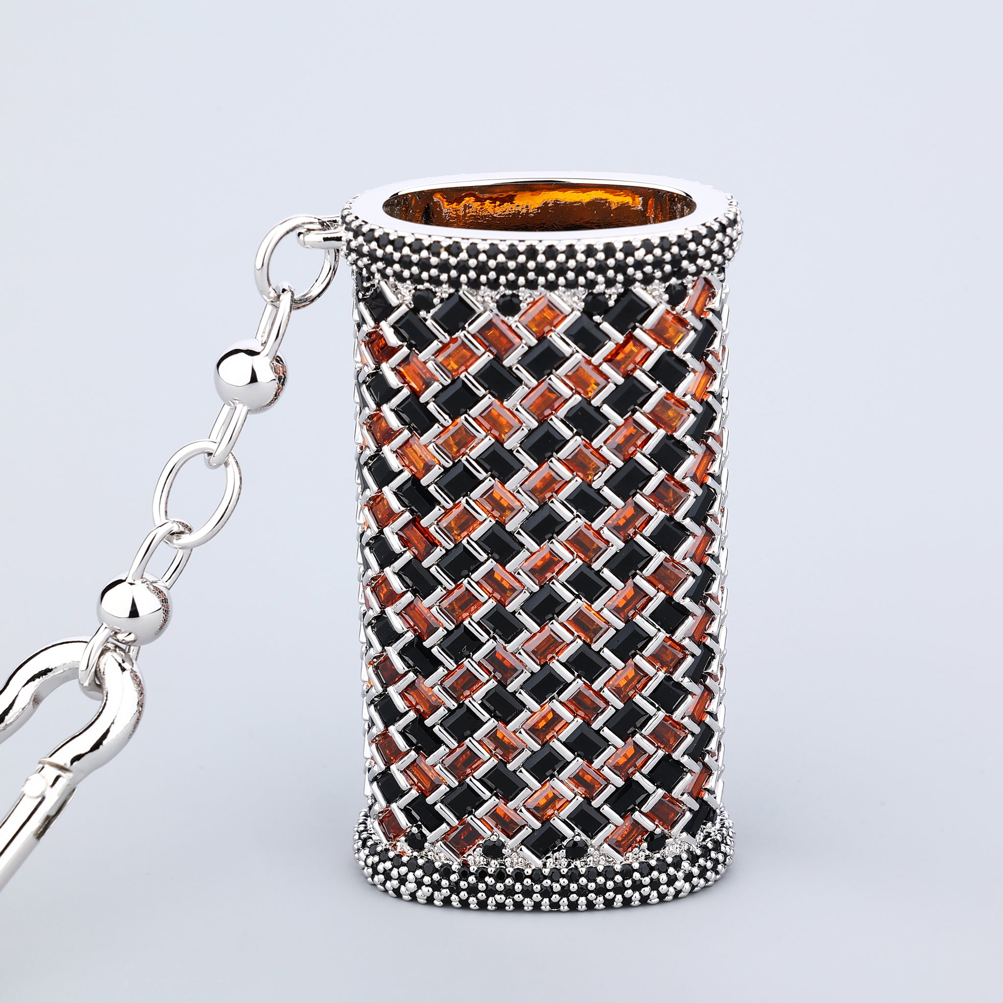 Iced Out Baguette Lighter Case Black - Red