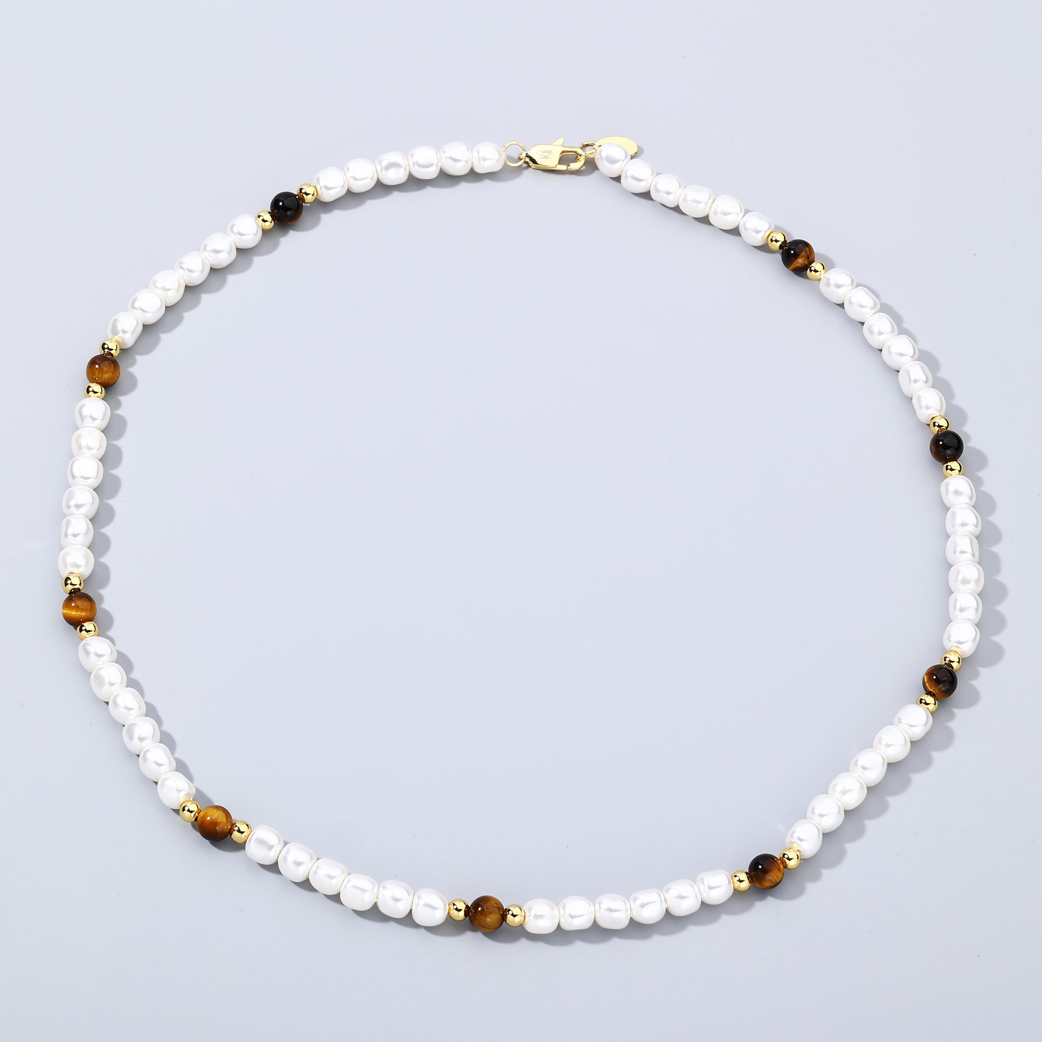 8mm Amber Round Pearl Chain