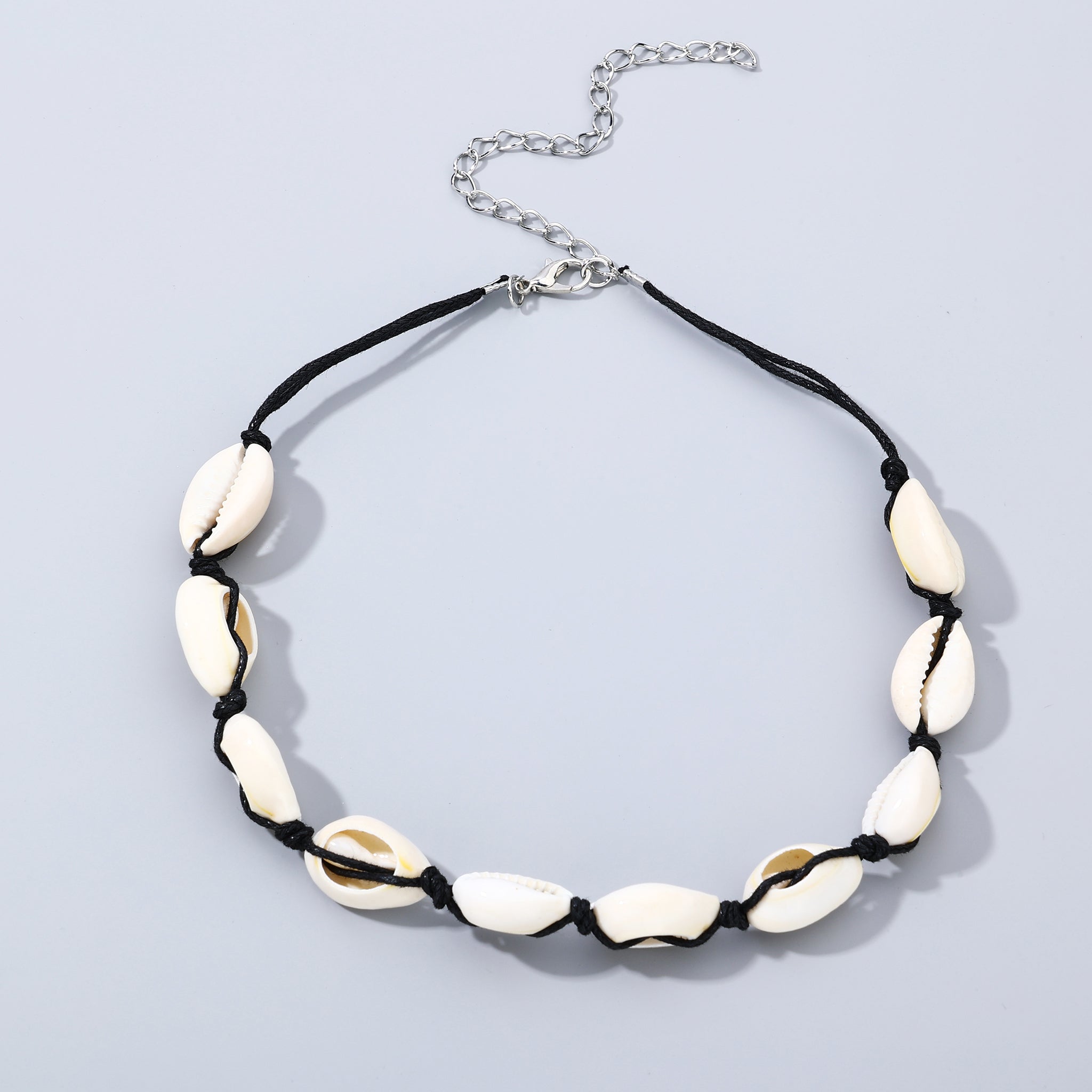 Shell Pearl Chain Black Rope