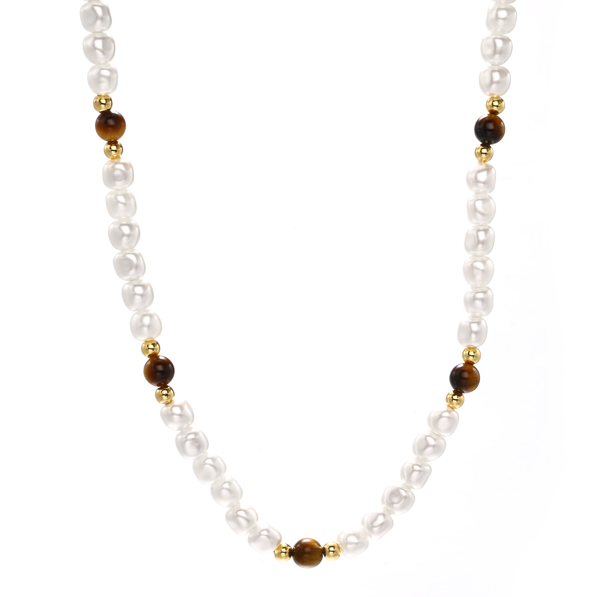 8mm Amber Round Pearl Chain